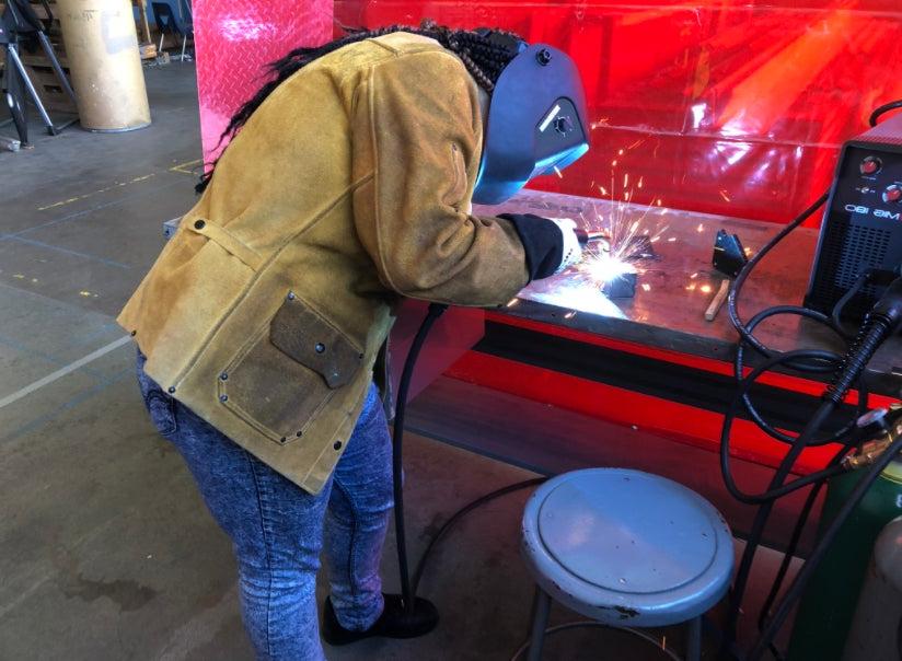 student welding Trades program